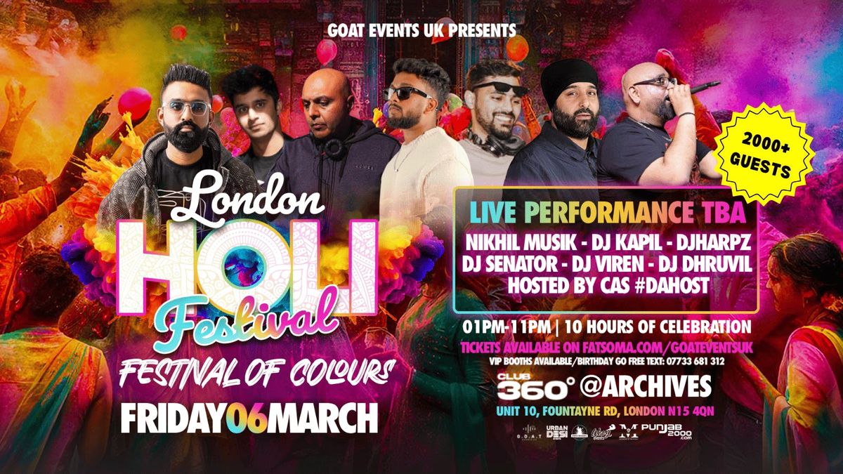 (40% SOLDOUT) THE LONDON HOLI FESTIVAL OF COLOURS | BIGGEST HOLI IN LONDON