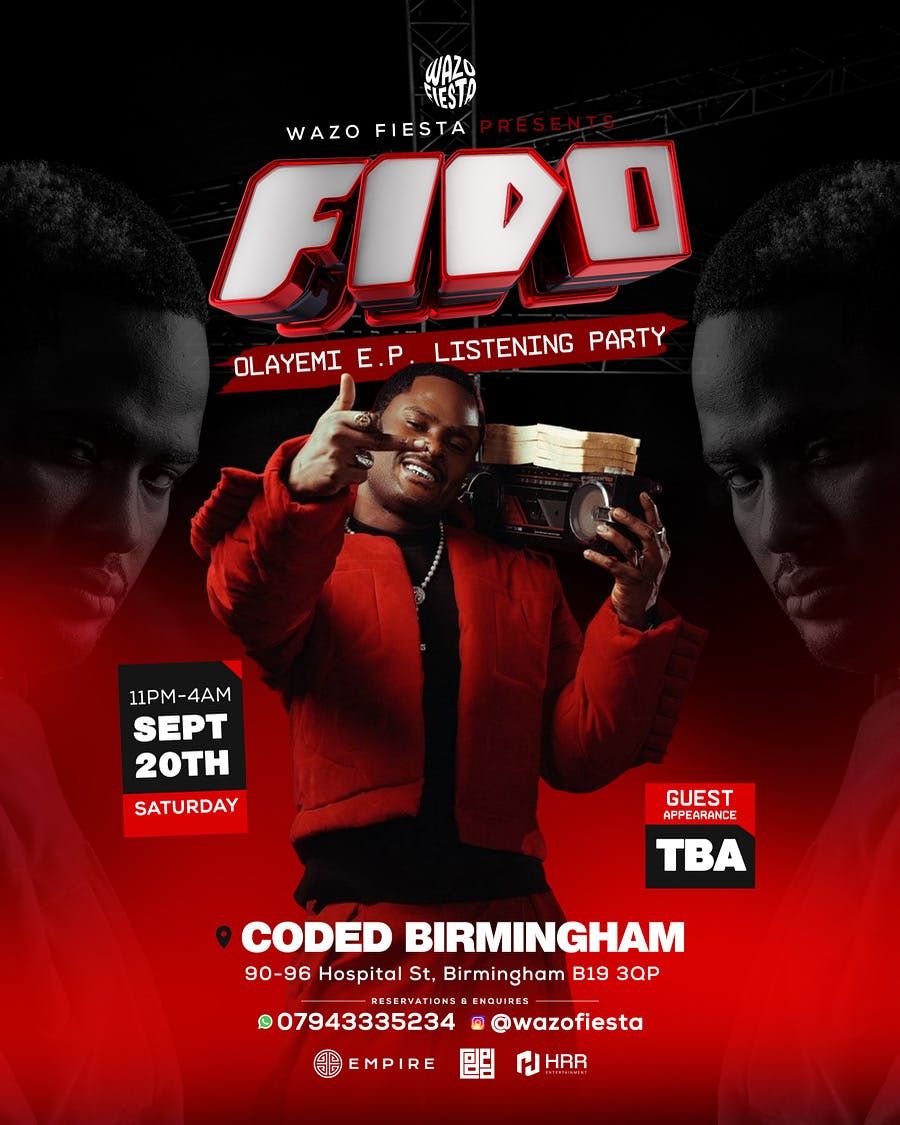 FIDO EP LISTENING PARTY , 20 September | Event in Birmingham | AllEvents