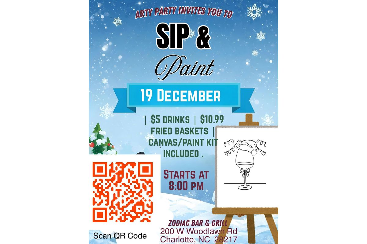 Zodiac Bar & Grill Sip&Paint, 19 December | Event in Charlotte | AllEvents