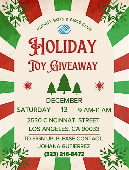 VBGC Holiday Toy Giveaway! RSVP by Dec 1, 13 December | Event in Los Angeles | AllEvents