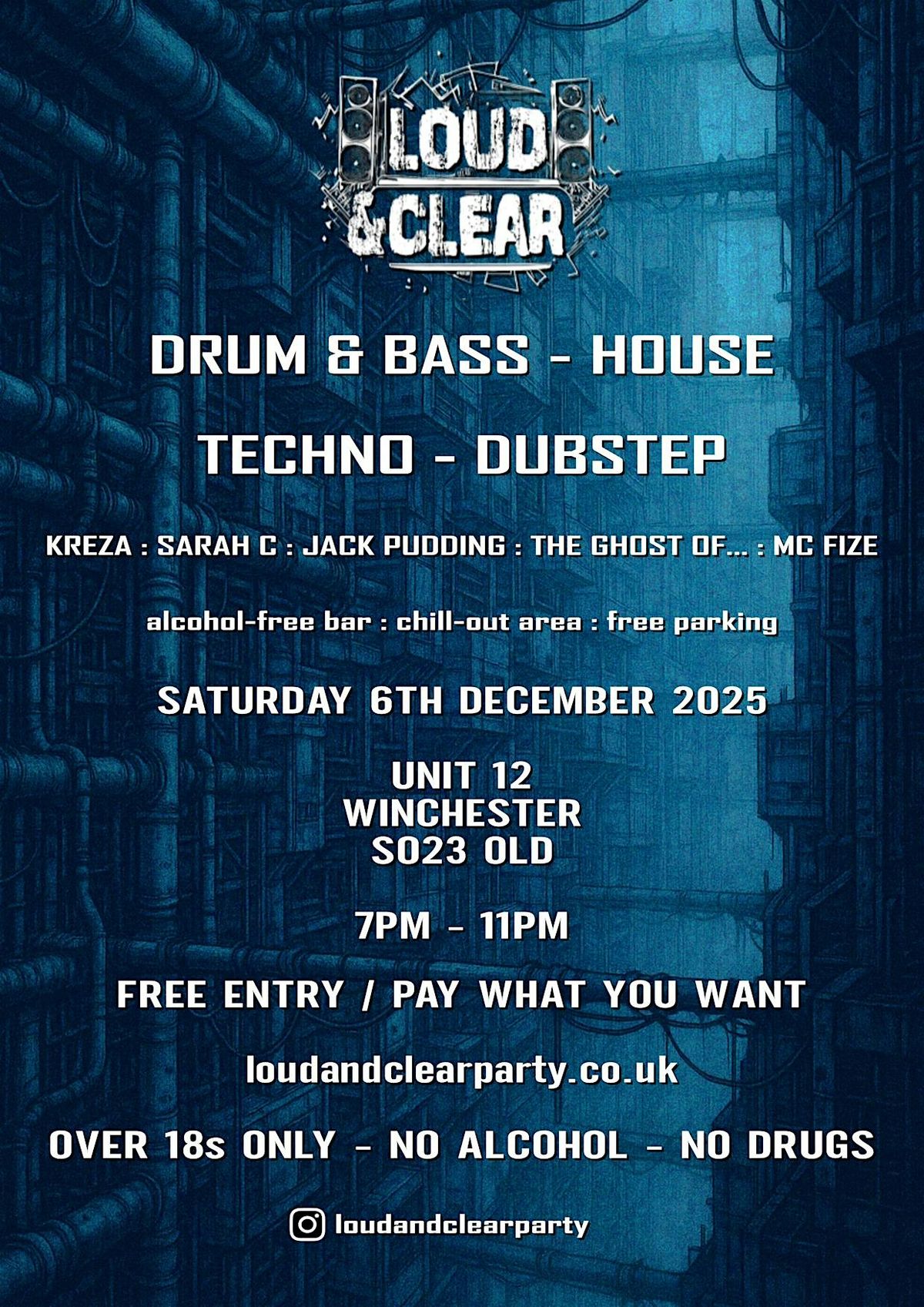 Loud & Clear 10 - Sober Rave, 6 December | Event in Winchester | AllEvents