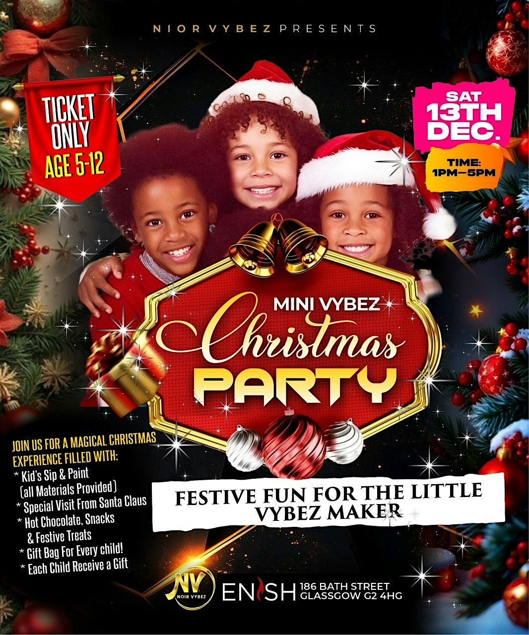 Mini Vybez Christmas Party – A Magical Festive Experience for Kids, 13 December | Event in Glasgow | AllEvents