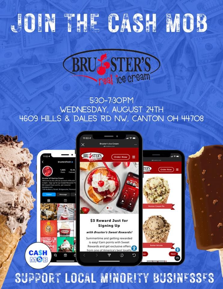 Cash Mob at Brusters Icecream, Bruster's Real Ice Cream (Canton, OH