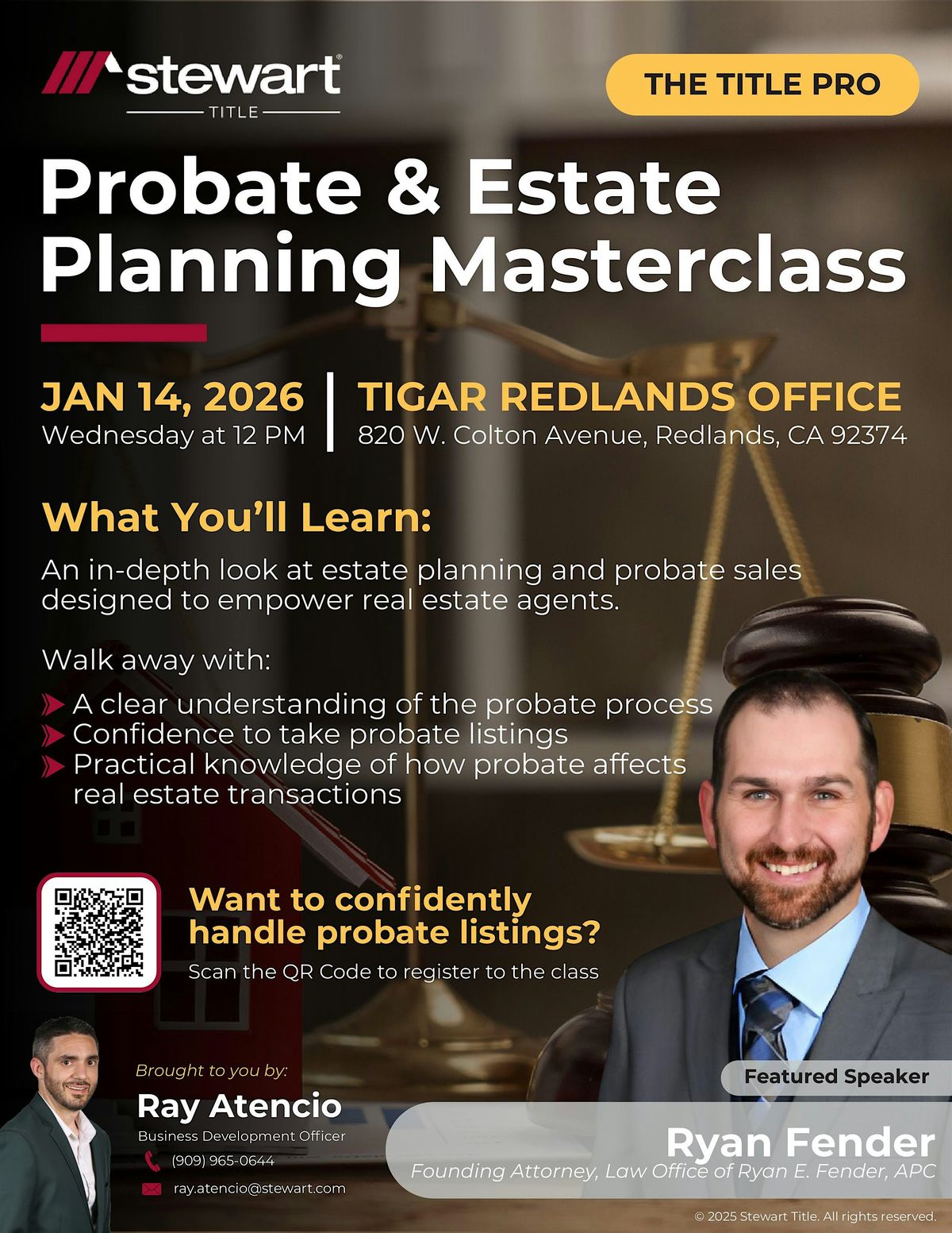 Probate & Estate Planning Masterclass with Attorney Ryan Fender, 14 January | Event in Redlands | AllEvents