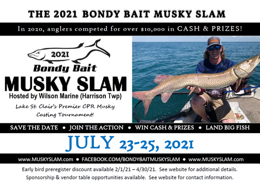 Bondy Bait Musky Slam Registration And Angler Meeting Wilson Marine Lake St Clair Harrison Township July 23 2021 Allevents In Musky Tournament 2022