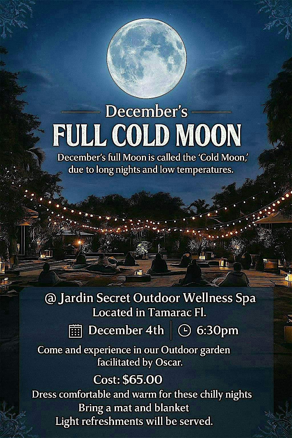 December Full Cold Moon Experience, 4 December | Event in Tamarac | AllEvents