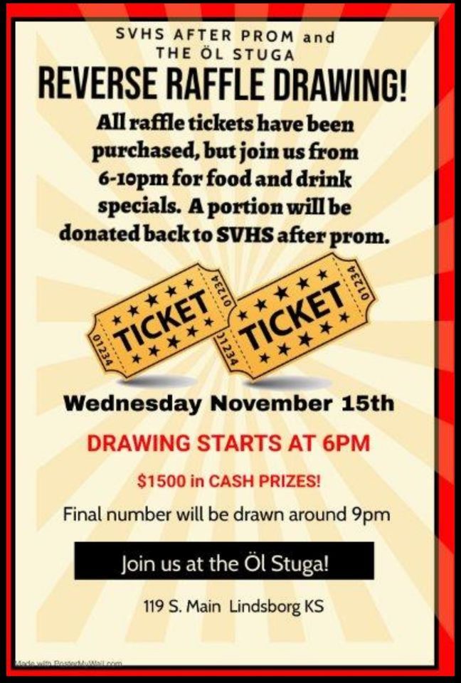 Reverse raffle drawing, Öl Stuga, November 15 2023