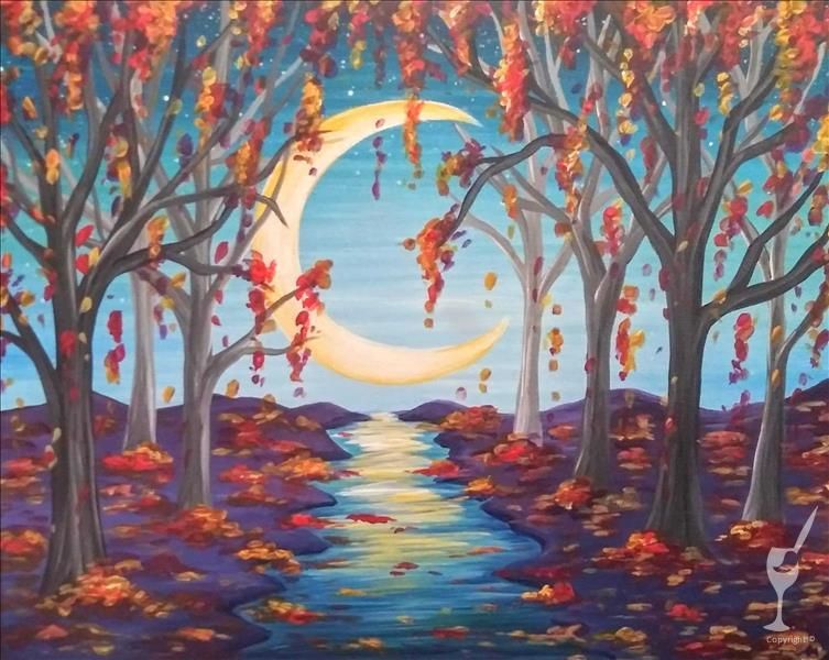 Fall Moonlight, Painting with a Twist (Roseville, MI), September 25