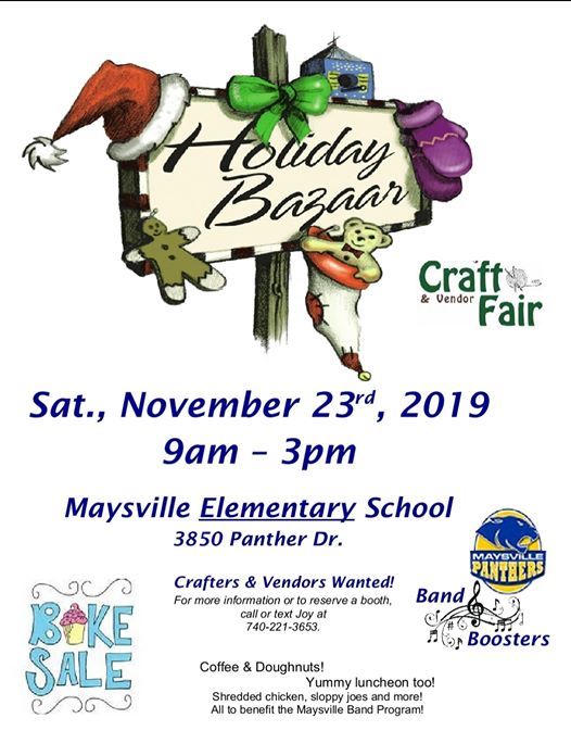 Maysville Band Bazaar, Maysville Local School District, Zanesville, November 23 2019 AllEvents.in