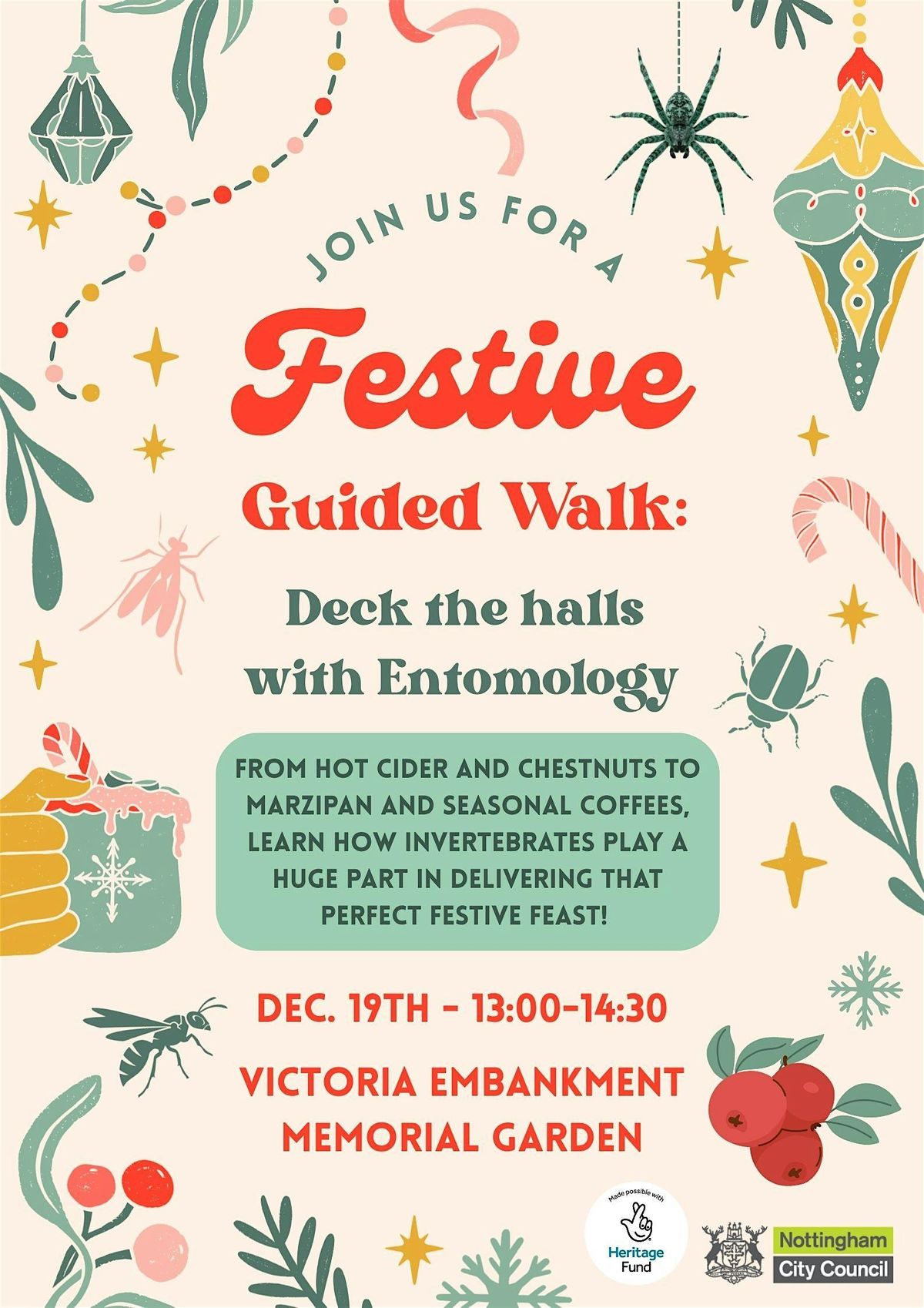 Festive Guided Walk: Deck the Halls with Entomology, 19 December | Event in Nottingham | AllEvents