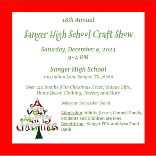 Sanger High School Craft Show, Sanger High School, Texas, December 9