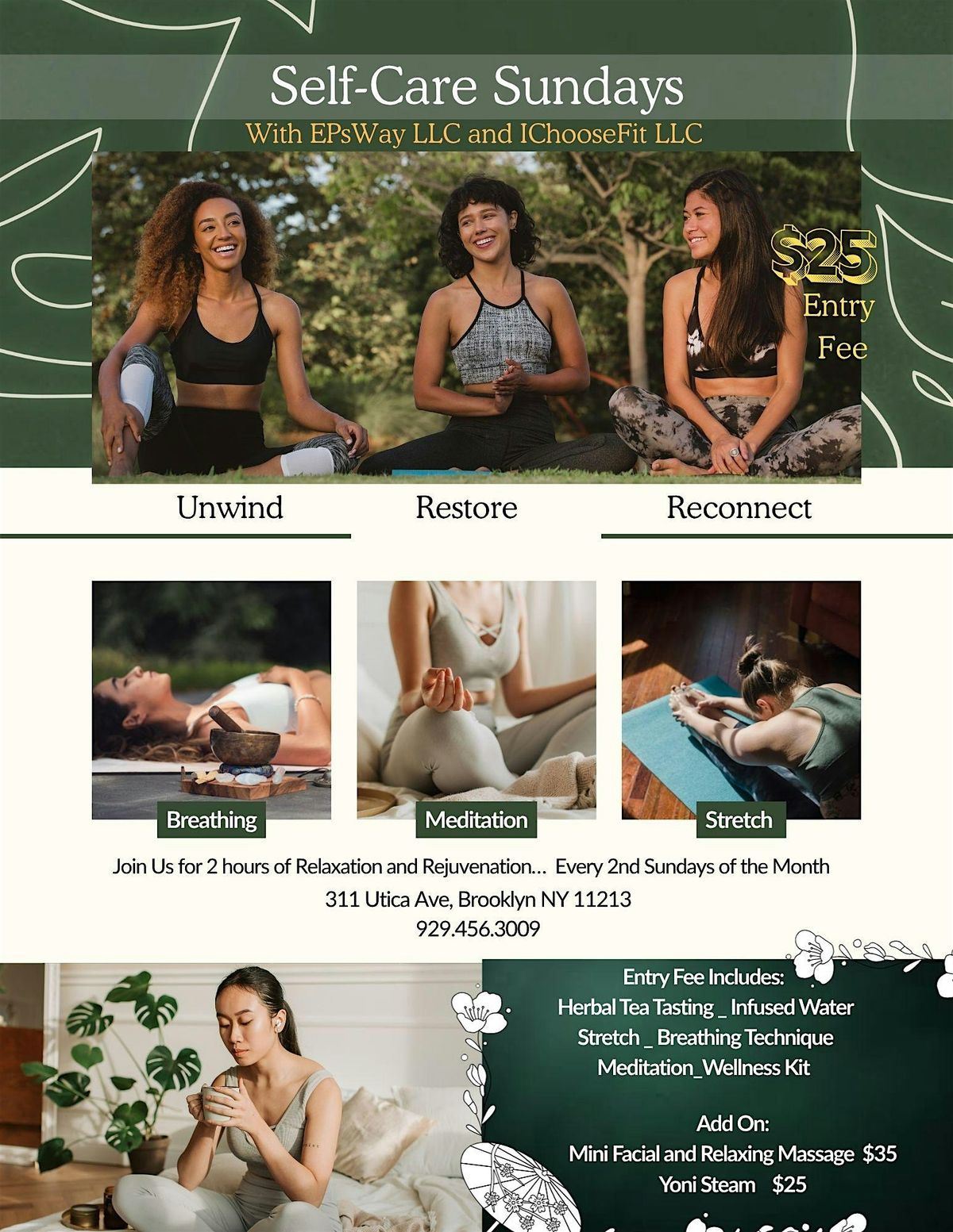 UNWIND—RESTORE—RECONNECT at Self-Care Sundays W/ a group of Amazing Ladies, 14 December | Event in Brooklyn