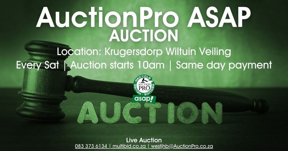AuctionPro ASAP Live Auction, PLOEG Krugersdorp Wildtuin Veiling