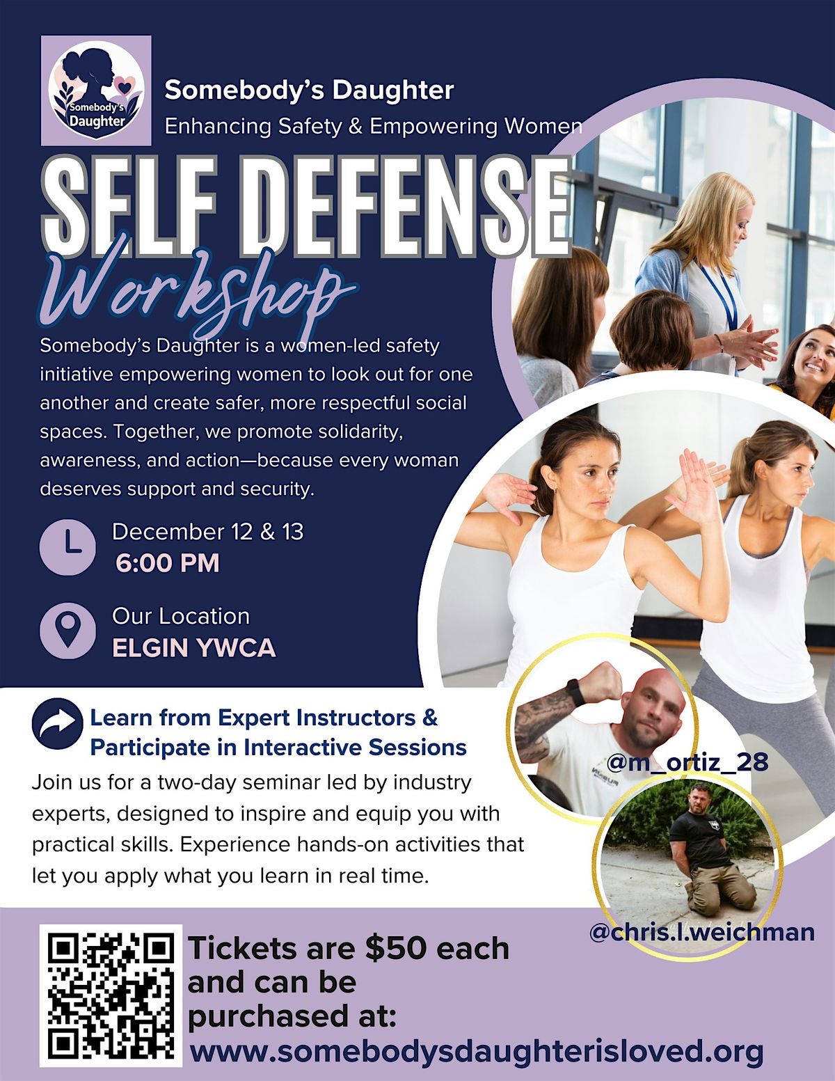 Somebody's Daughter Self Defense Workshop, 12 December | Event in Elgin | AllEvents