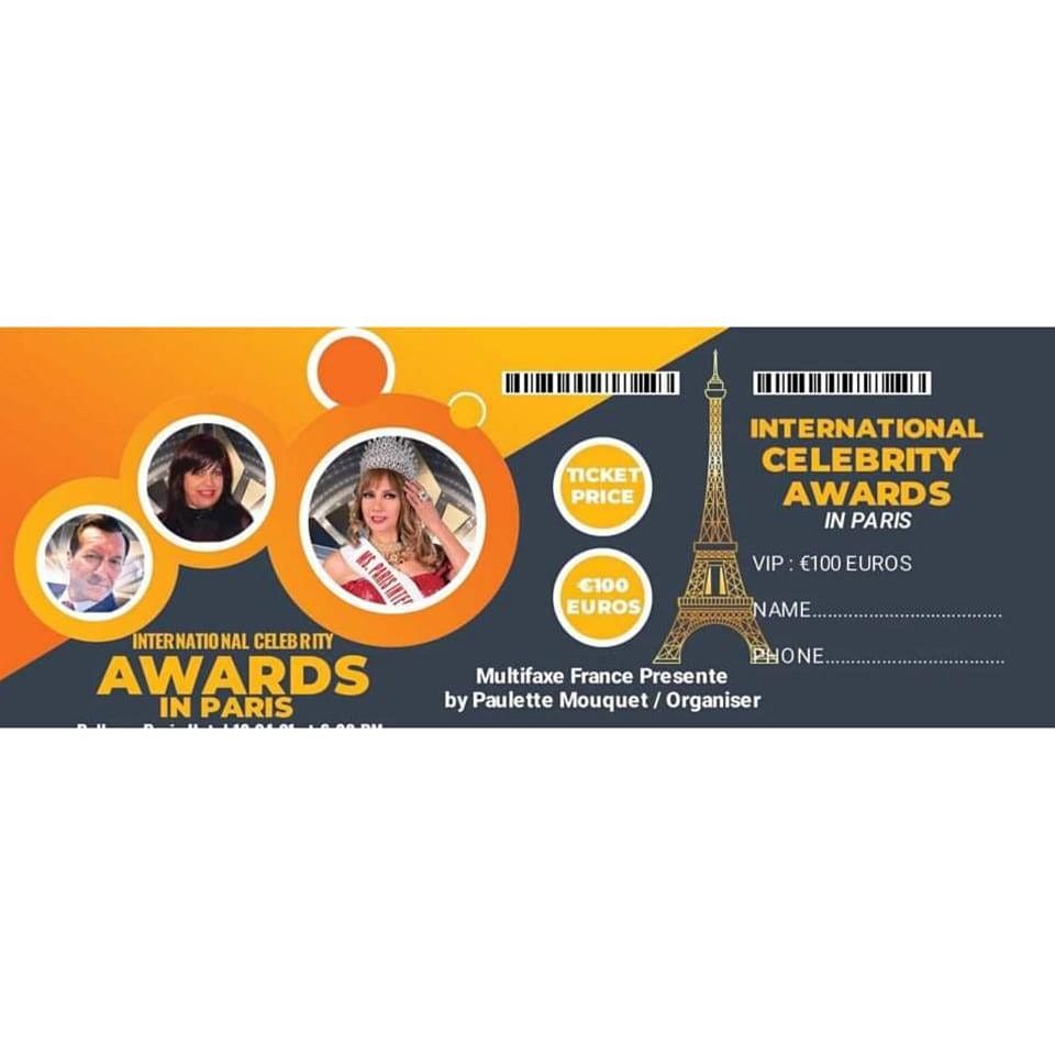 Tickets Vip Guests For The International Celebrity Awards Paris 2022 Hotel Pullman Paris Tour Eiffel May 8 2022 Allevents In V Awards 2022