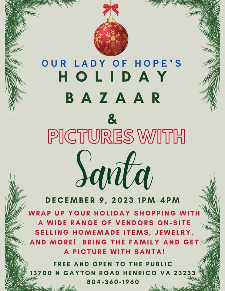 Holiday Bazaar and Pictures with Santa, 13700 N Gayton Rd, Henrico, VA 232337017, United States
