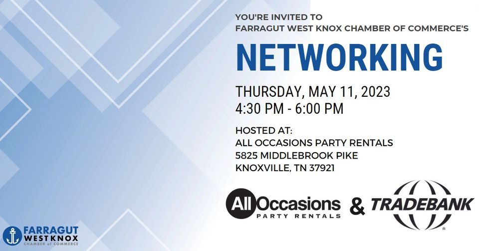 Networking Tradebank of Knoxville and All Occasions Party Rentals, All Occasions Party Rentals