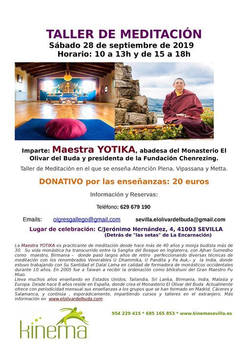 Taller De Meditacion Con Yotika Calle Jeronimo Hernandez 4 Sevilla Sevilla Espana September 28 19 Allevents In