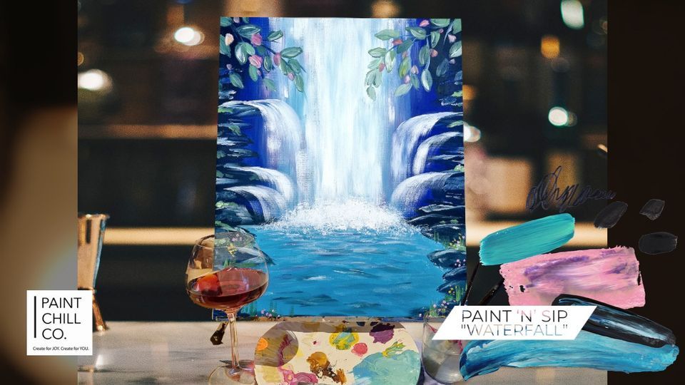 Portsmouth Paint n Sip "Waterfall", Panero Lounge, Havant, May 25 2023