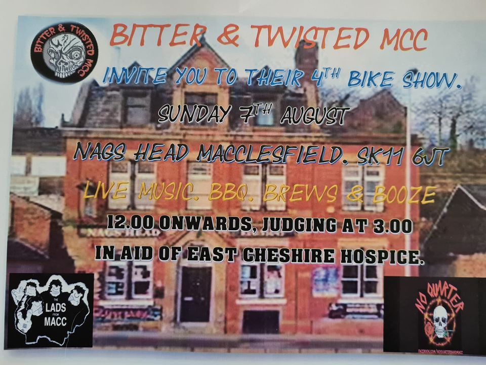 Bitter & Twisted MCC. Bike Show, Nags Head Macclesfield, August 7 2022