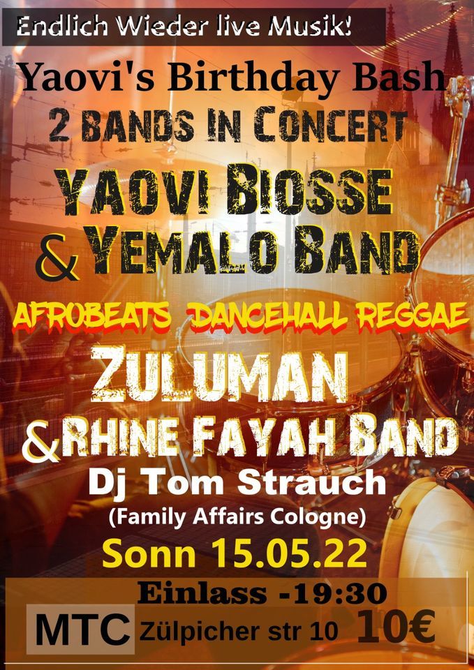 2 Band Concert Yaovis Birthday Bash Mtc Cologne 15 May 2 Band Concert Yaovis Birthday Bash Mtc Cologne 15 May