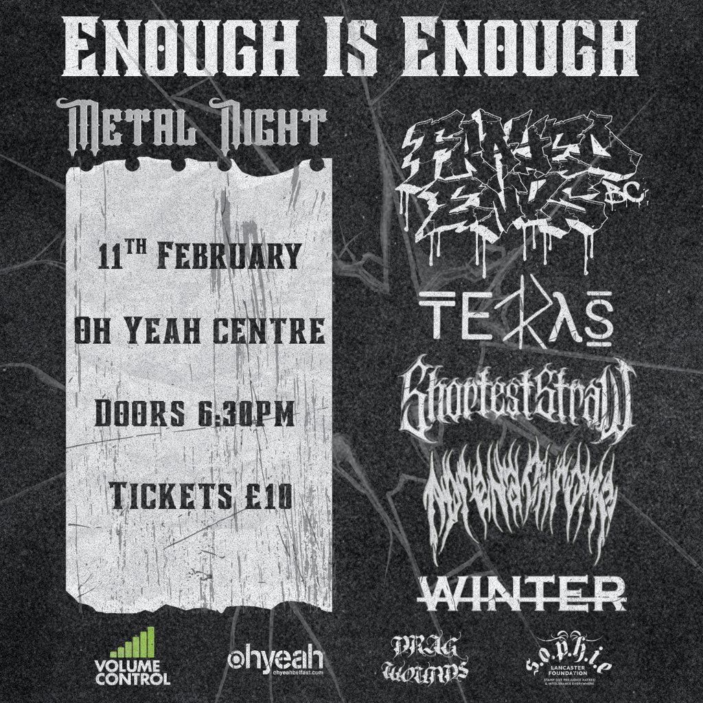 Volume Control x Drag Wounds presents: Enough Is Enough, 11 February | Event in Belfast | AllEvents