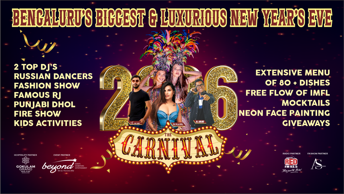 The Carnival New Year&apos;s Eve, 31 December | Event in Bangalore | AllEvents