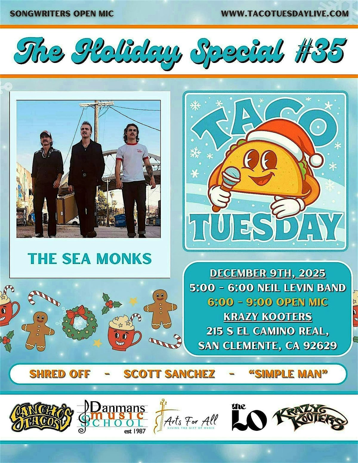 Taco Tuesday Live The Holiday Special #35, 9 December | Event in San Clemente | AllEvents
