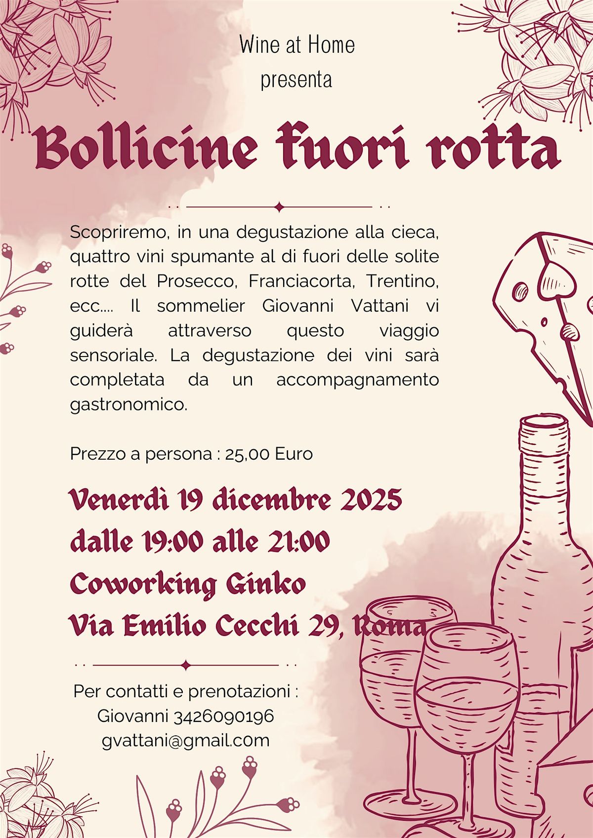 Bollicine fuori rotta, 19 December | Event in Roma | AllEvents