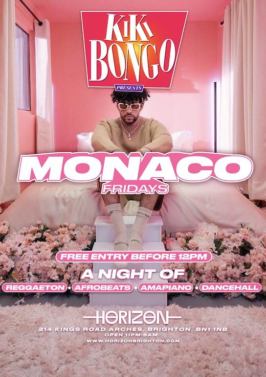 MONACO | Reggaeton VS Afro Beats | Fridays | Horizon Brighton | 08/08/25, 8 August | Event in Brighton | AllEvents