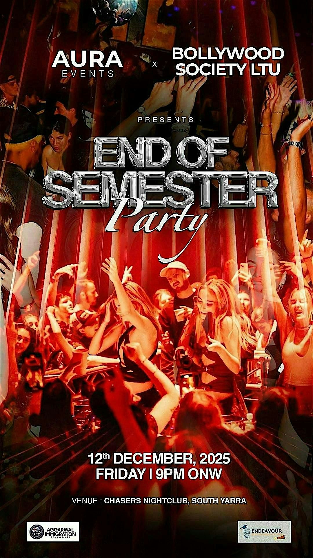 END OF SEMESTER BOLLYWOOD PARTY, 12 December | Event in South Yarra | AllEvents