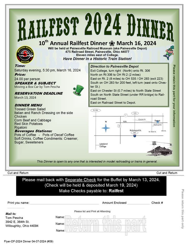 Railfest 2024 Dinner, Painesville Railroad Museum, 16 March 2024 ...