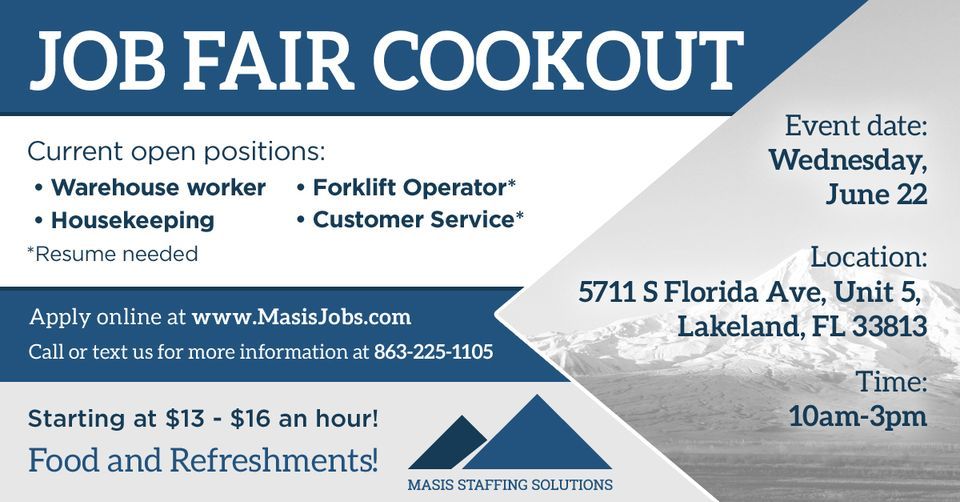 Job Fair Cookout (Lakeland, FL), 5711 S Florida Ave, Lakeland, FL 33813