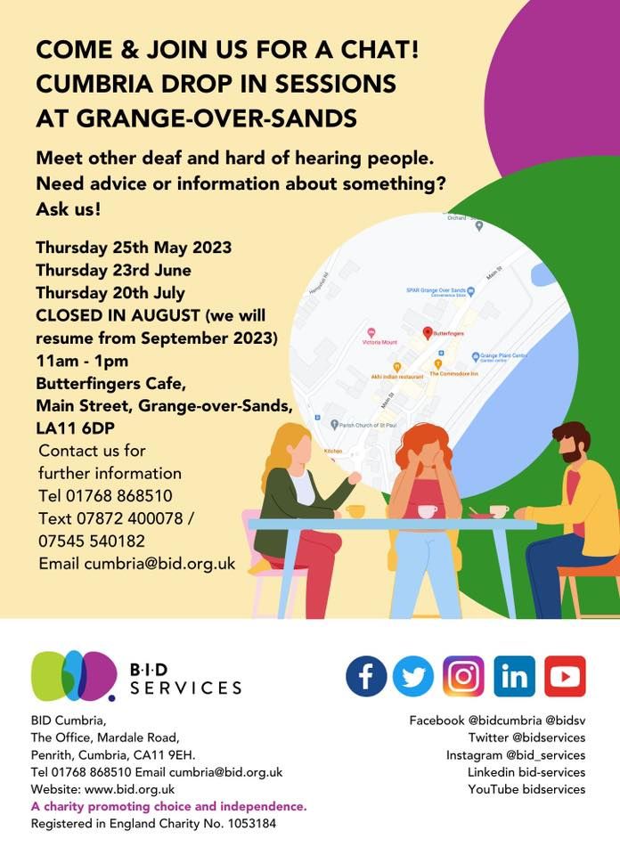 BID Cumbria dropin session Grange over Sands, Butterfingers, Morecambe