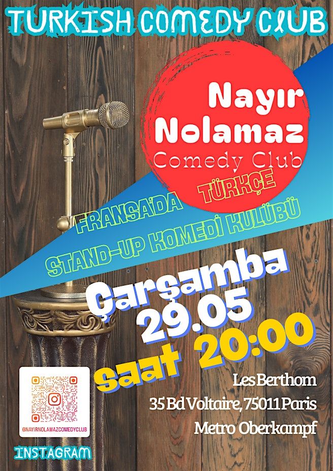 Nayır Nolamaz Comedy Club  #13, 30 November | Event in Paris | AllEvents