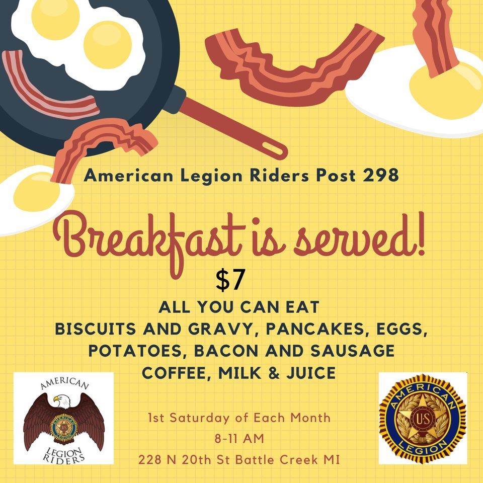 Monthly Breakfast , American Legion Riders Michigan Post 298, Ceresco