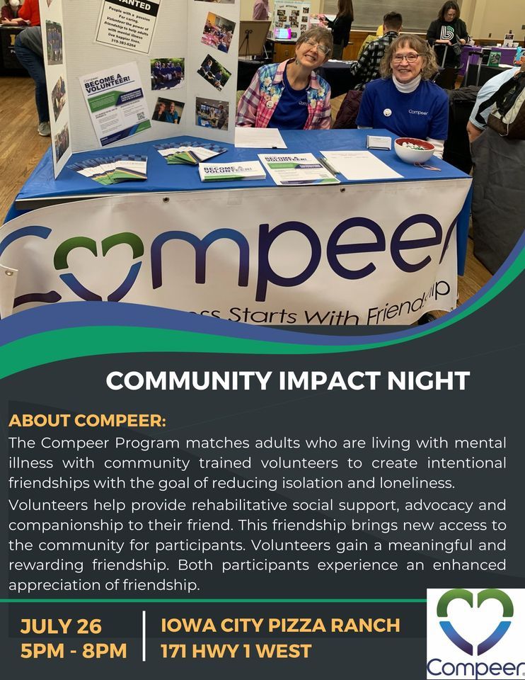 Compeer Program of Johnson County Community Impact Night, Pizza Ranch