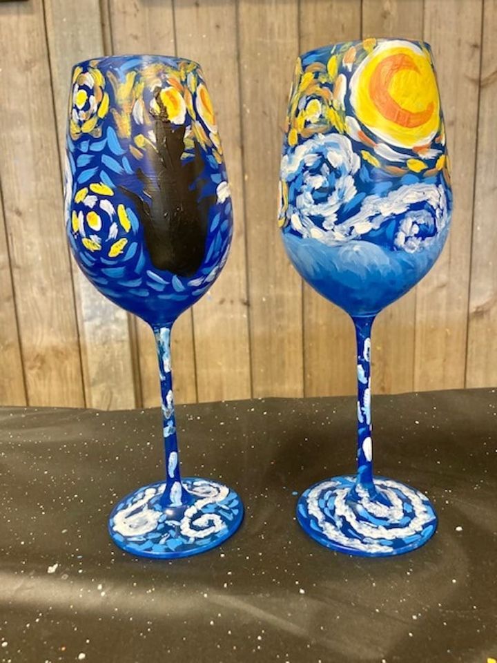 Paint & Sip Wine Glasses, Lawton Ridge Winery, Kalamazoo, March 18 2024