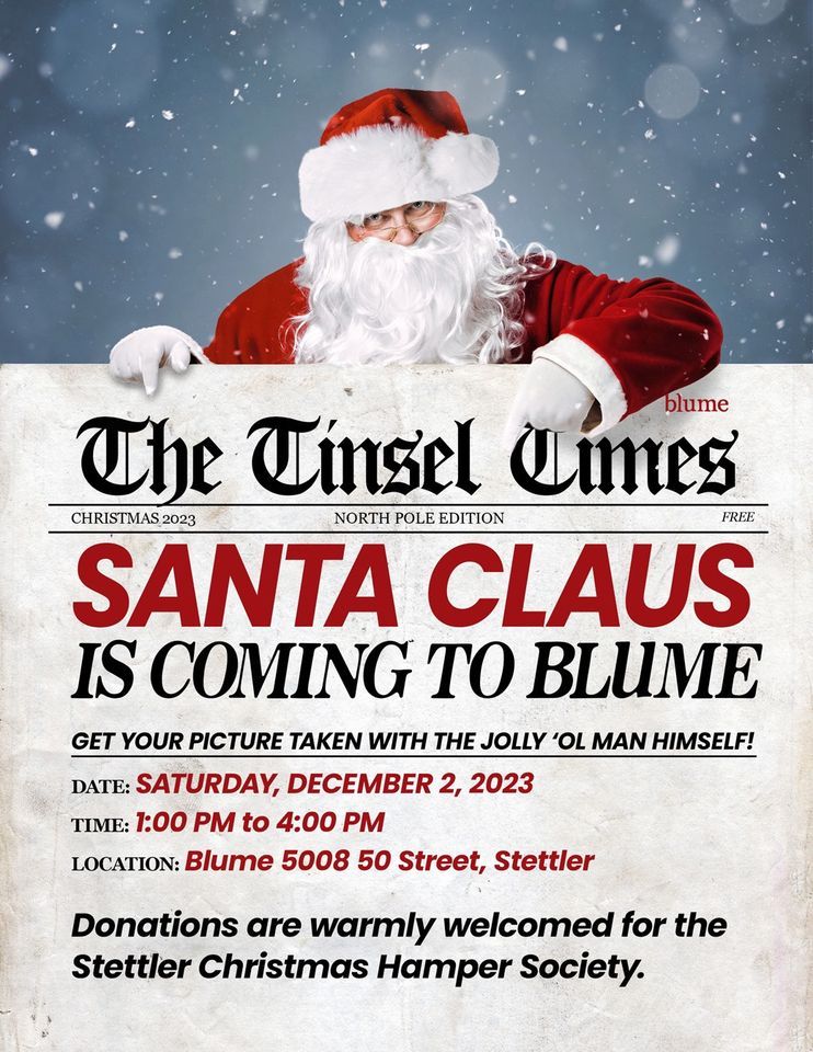 Pictures with Santa!, Shop Blume, Stettler, 2 December 2023 AllEvents.in