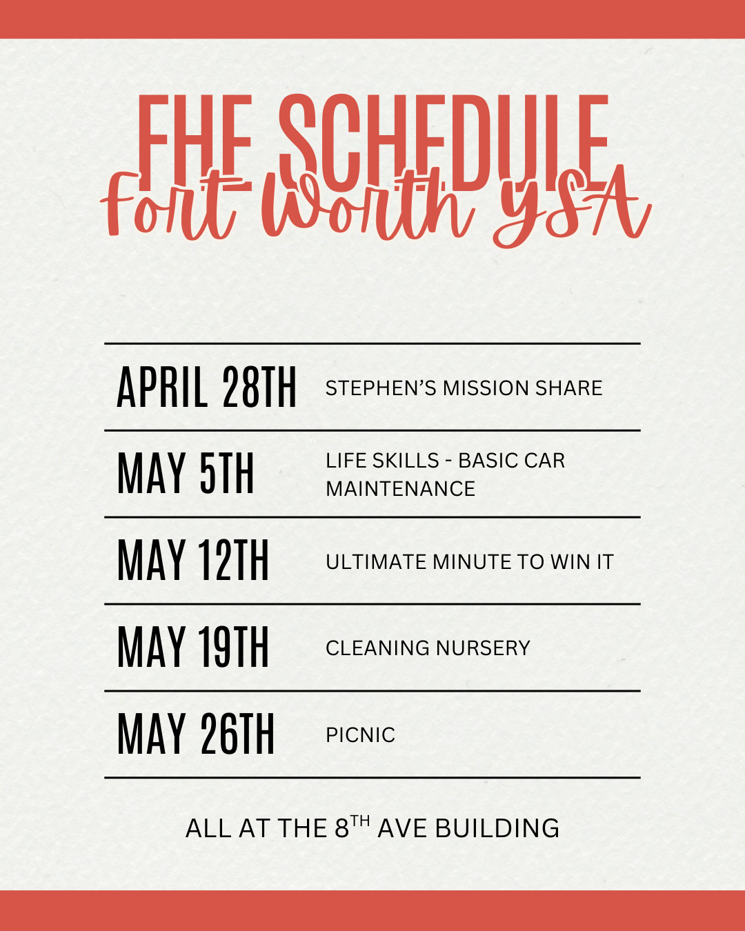 YSA Family Home Evening, 18 May | Event in Fort Worth | AllEvents