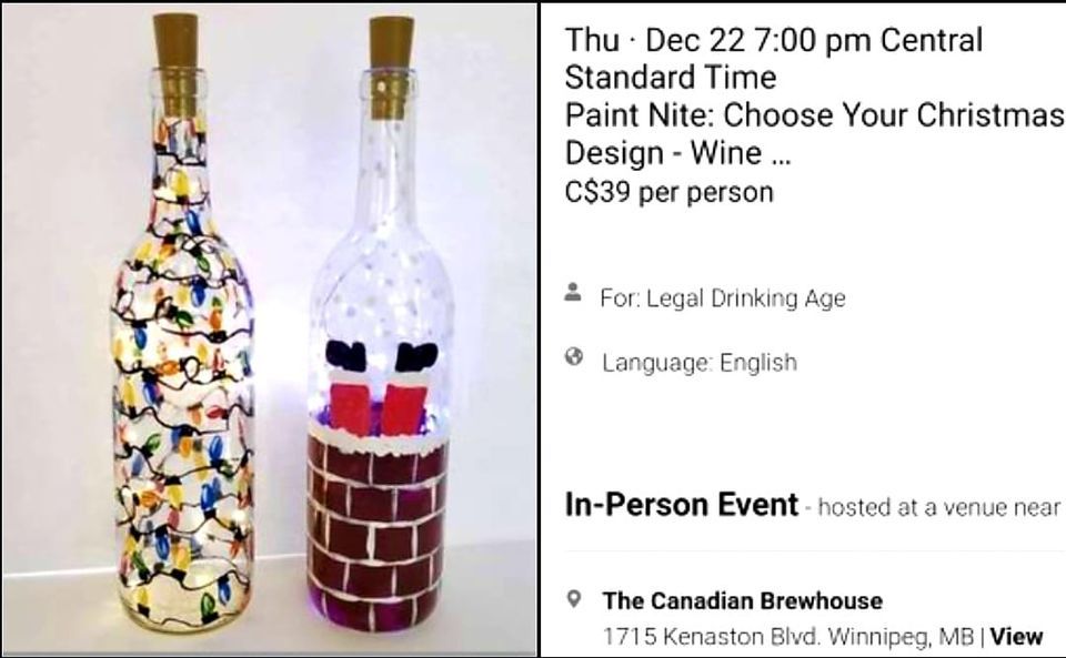 Paint Nite with Monique Choose your Bottle Lights Project!, The