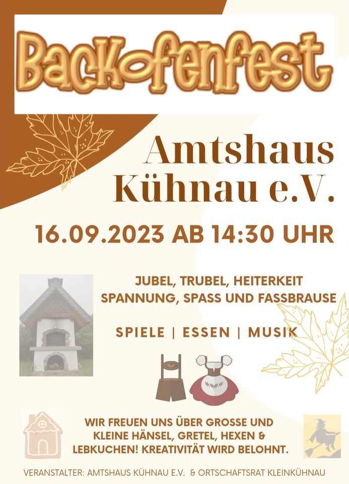 Backofenfest im Amtshaus, Kleinkühnau, Leipzig, September 16 2023