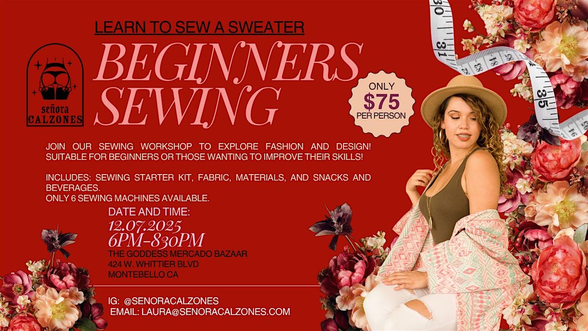 Dec Beginners Sewing Class: Cozy Sweater, 7 December | Event in Montebello | AllEvents