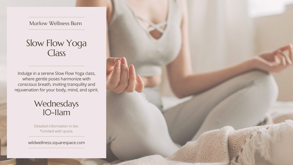 Slow flow yoga with Wild Wellness , The Wellness Barn, Marlow, June 7