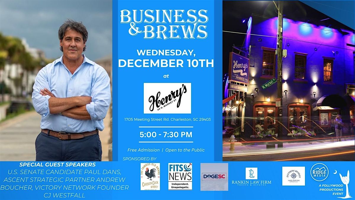Business & Brews Christmas Party Dec. 10th at Henry's with Paul Dans & More, 10 December | AllEvents
