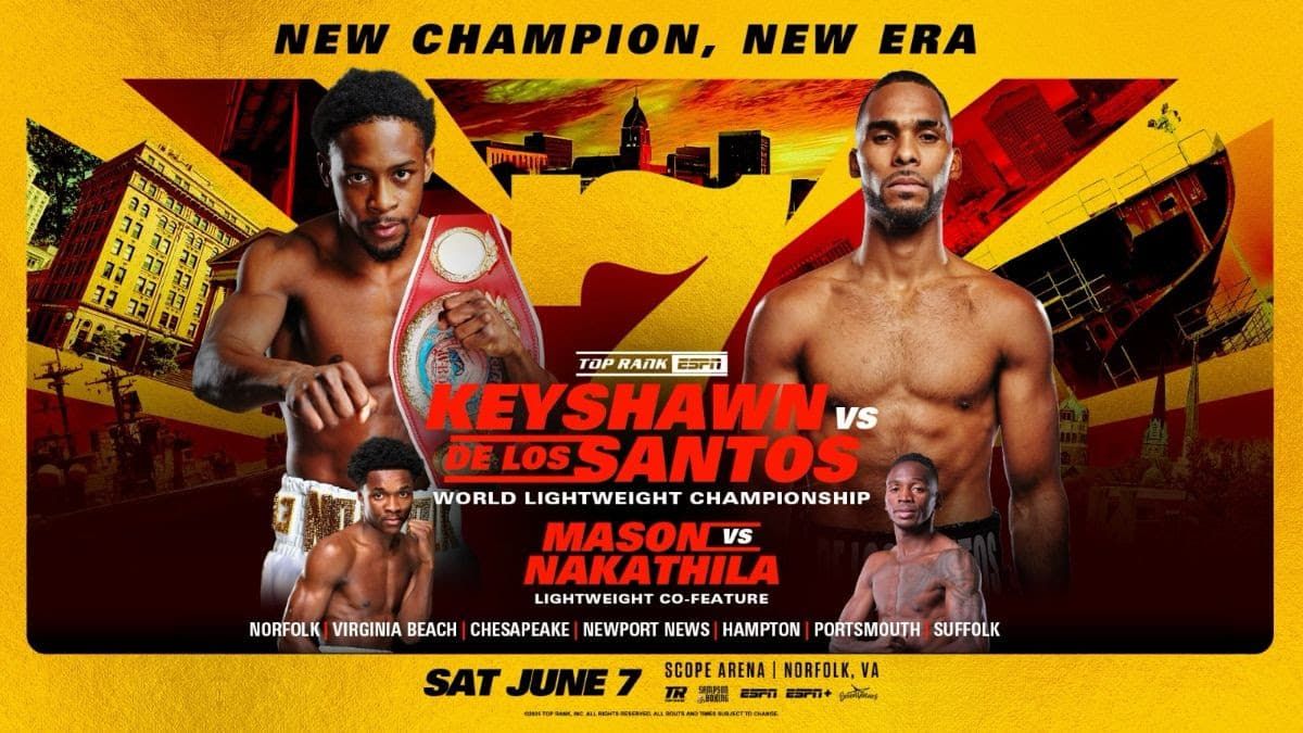 Top Rank Boxing: Keyshawn Davis vs. Edwin De Los Santos, 6 June | Event in Norfolk | AllEvents