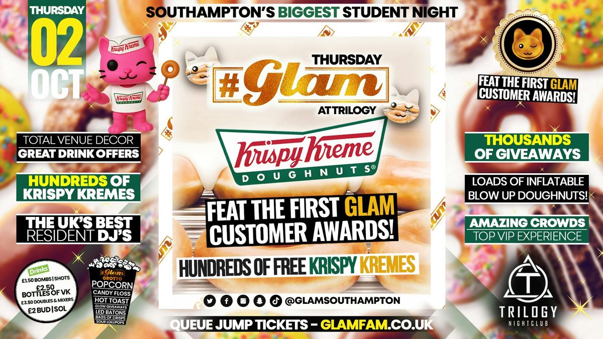 Glam Thursdays | 🍩KRISPY KREME &amp; Glam Student Awards 🏆 |  Southampton's Best Student Night 😻, 2 October