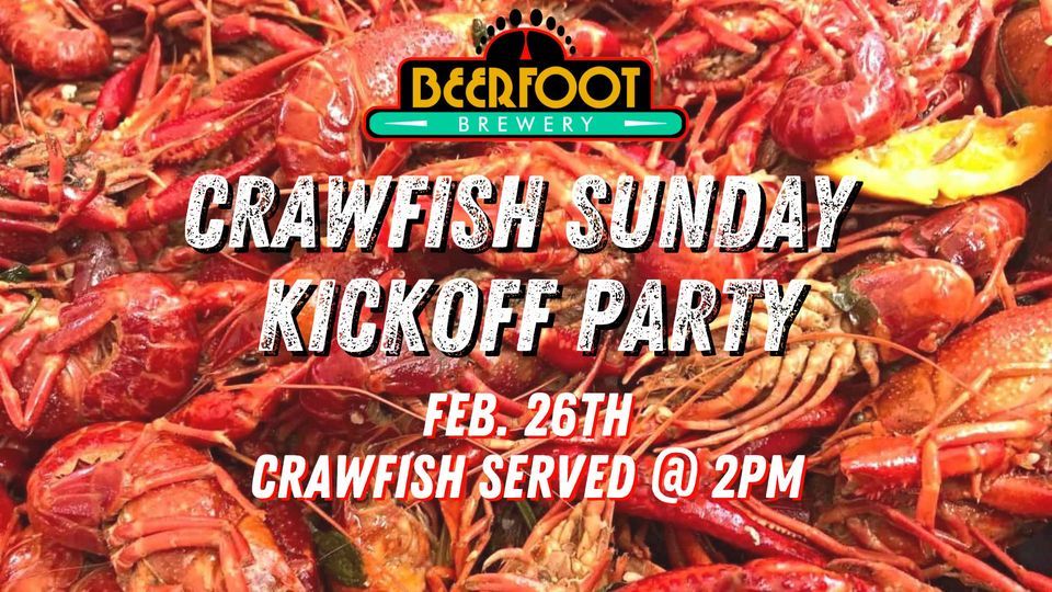 Crawfish Sunday Kickoff Party, Beerfoot Brewery, Galveston, February 26