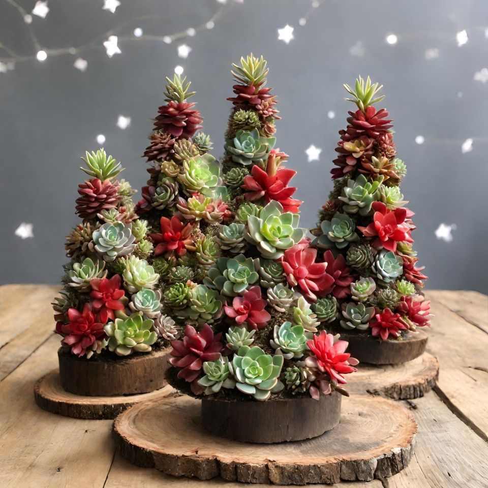 Sippin with Succulents a holiday tree Blue Mountain Wine