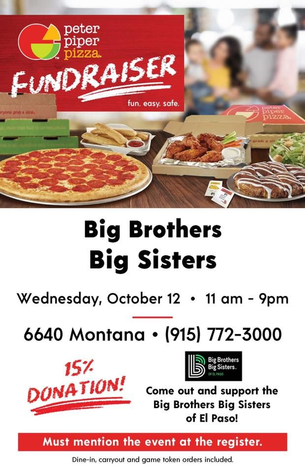 Peter Piper Pizza Fundraiser for BBBS of El Paso, Peter Piper Pizza (El